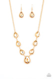 Paparazzi "Socialite Social" Gold Necklace & Earring Set Paparazzi Jewelry