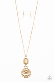 Paparazzi VINTAGE VAULT "Hook, Vine and Sinker" Gold Necklace & Earring Set Paparazzi Jewelry
