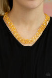 Paparazzi VINTAGE VAULT "Put it on Ice" Gold Necklace & Earring Set Paparazzi Jewelry