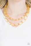 Paparazzi VINTAGE VAULT "Ice Bank" Gold Necklace & Earring Set Paparazzi Jewelry
