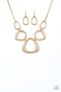 Paparazzi "Backstreet Bandit" Gold Necklace & Earring Set Paparazzi Jewelry