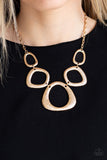 Paparazzi "Backstreet Bandit" Gold Necklace & Earring Set Paparazzi Jewelry