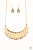 Paparazzi "Large As Life" Gold Necklace & Earring Set Paparazzi Jewelry