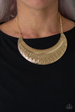 Paparazzi "Large As Life" Gold Necklace & Earring Set Paparazzi Jewelry