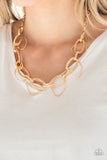 Paparazzi VINTAGE VAULT "Very Avant-Garde" Gold Necklace & Earring Set Paparazzi Jewelry