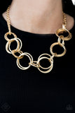 Paparazzi "Jump Into The Ring" FASHION FIX Gold Necklace & Earring Set Paparazzi Jewelry