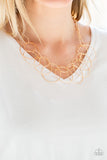 Paparazzi VINTAGE VAULT "Circa de Couture" Gold Necklace & Earring Set Paparazzi Jewelry