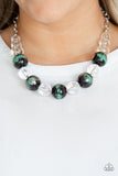 Paparazzi VINTAGE VAULT "Torrid Tide" Green Necklace & Earring Set Paparazzi Jewelry