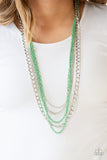 Paparazzi VINTAGE VAULT "Industrial Vibrance" Green Necklace & Earring Set Paparazzi Jewelry
