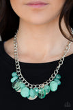 Paparazzi VINTAGE VAULT "Treasure Shore" Green Necklace & Earring Set Paparazzi Jewelry