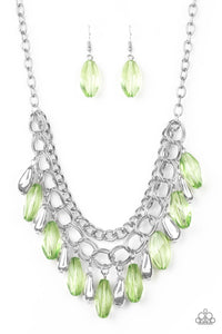 Paparazzi VINTAGE VAULT "Spring Daydream" Green Necklace & Earring Set Paparazzi Jewelry
