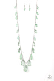 Paparazzi "GLOW And Steady Wins The Race" Green Necklace & Earring Set Paparazzi Jewelry