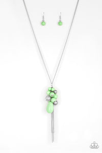 Paparazzi VINTAGE VAULT "Its A Celebration" Green Necklace & Earring Set Paparazzi Jewelry