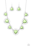 Paparazzi VINTAGE VAULT "Make A Point" Green Necklace & Earring Set Paparazzi Jewelry