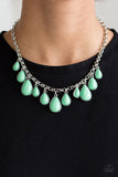 Paparazzi "Jaw-Dropping Diva" Green Necklace & Earring Set Paparazzi Jewelry