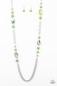 Paparazzi VINTAGE VAULT "Marina Majesty" Green Necklace & Earring Set Paparazzi Jewelry