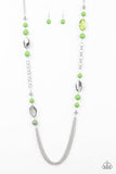 Paparazzi VINTAGE VAULT "Marina Majesty" Green Necklace & Earring Set Paparazzi Jewelry