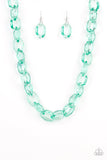 Paparazzi "Ice Queen" Green Necklace & Earring Set Paparazzi Jewelry