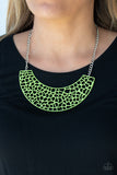 Paparazzi "Powerful Prowl" Green Necklace & Earring Set Paparazzi Jewelry