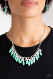 Paparazzi VINTAGE VAULT "Bead Binge" Green Necklace & Earring Set Paparazzi Jewelry