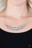 Paparazzi VINTAGE VAULT "Say You QUILL" White Necklace & Earring Set Paparazzi Jewelry