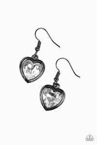 Paparazzi "Real Romance" Black Earrings Paparazzi Jewelry