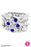 Paparazzi "Make A Break For It" Blue Rhinestone Leaf Design Silver Frame Ring Paparazzi Jewelry