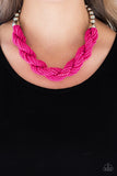 Paparazzi "Savannah Surfin" Pink Necklace & Earring Set Paparazzi Jewelry