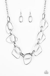 Paparazzi VINTAGE VAULT "Very Avant-Garde" Silver Necklace & Earring Set Paparazzi Jewelry