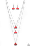 Paparazzi "Rural Reconstruction" Red Necklace & Earring Set Paparazzi Jewelry