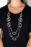 Paparazzi "Glimmer Goals" Silver Necklace & Earring Set Paparazzi Jewelry