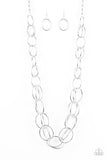 Paparazzi VINTAGE VAULT "Elegantly Ensnared" Silver Necklace & Earring Set Paparazzi Jewelry