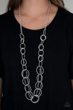 Paparazzi VINTAGE VAULT "Elegantly Ensnared" Silver Necklace & Earring Set Paparazzi Jewelry