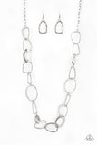 Paparazzi "Metro Nouveau"  Silver Necklace & Earring Set Paparazzi Jewelry