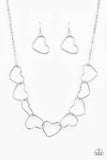 Paparazzi "Unbreak My Heart" Silver Necklace & Earring Set Paparazzi Jewelry