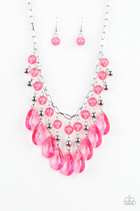 Paparazzi "Beauty School Drop Out" Pink Necklace & Earring Set Paparazzi Jewelry