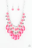 Paparazzi "Beauty School Drop Out" Pink Necklace & Earring Set Paparazzi Jewelry