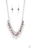 Paparazzi "Valentines Day Drama" Red Necklace & Earring Set Paparazzi Jewelry
