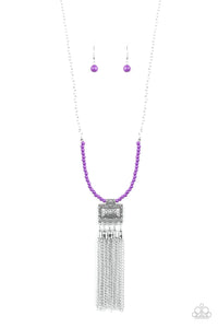 Paparazzi VINTAGE VAULT "Mayan Masquerade" Purple Necklace & Earring Set Paparazzi Jewelry
