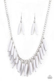 Paparazzi VINTAGE VAULT "Full Of Flavor" White Necklace & Earring Set Paparazzi Jewelry