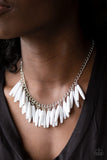 Paparazzi VINTAGE VAULT "Full Of Flavor" White Necklace & Earring Set Paparazzi Jewelry