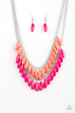 Paparazzi "Beaded Boardwalk" Pink Necklace & Earring Set Paparazzi Jewelry