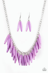 Paparazzi VINTAGE VAULT "Full Of Flavor" Purple Necklace & Earring Set Paparazzi Jewelry