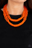 Paparazzi "Right As RAINFOREST" Orange Necklace & Earring Set Paparazzi Jewelry