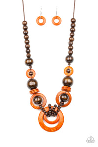 Paparazzi "Boardwalk Party" Orange Necklace & Earring Set Paparazzi Jewelry
