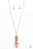 Paparazzi "Crystal Cascade" Orange Necklace & Earring Set Paparazzi Jewelry