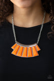 Paparazzi VINTAGE VAULT "Glamour Goddess" Orange Necklace & Earring Set Paparazzi Jewelry