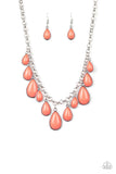 Paparazzi VINTAGE VAULT "Jaw-Dropping Diva" Orange Necklace & Earring Set Paparazzi Jewelry