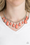 Paparazzi VINTAGE VAULT "Jaw-Dropping Diva" Orange Necklace & Earring Set Paparazzi Jewelry