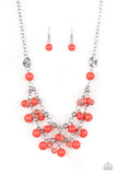 Paparazzi VINTAGE VAULT "Seaside Soiree" Orange Necklace & Earring Set Paparazzi Jewelry